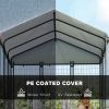 Outdoor Dog Kennel with Waterproof UV-Resistant Cover, 6 x 6 x 6 ft