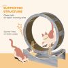 36" Cat Wheel for Indoor Cats with Brake, Scratching Pads, Grey