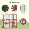 71" x 39" x 71" Cat Cage, Large Outdoor Wooden Cat Patio with 6 Balanced Platforms and Asphalt Roof, Wine Red
