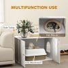 Hidden Cat Litter Box Enclosure with Double Doors, Hole, Pet House Side End Table, 31.5" x 19" x 20", White