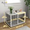 Dog Crate Furniture with Washable Cushion, Adjustable Feet for Medium Dogs, Indoor Use, Grey