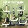 53" Cat Tree, Cat Tower with Scratching Posts, Cat Condo, Beds, Platforms, Toy Balls for Indoor Cats, Dark Grey