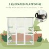Large Outdoor Catio Enclosure, Wooden Cat Patio with 6 Balanced Platforms and Asphalt Roof, 70.9" x 38.6" x 70.9", White