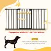 Pet Gate with Door Dog Gate and Barrier Indoor for Stairs Includes 7", 8", 12" Extensions Kit, 30 Inch Tall Pressure-Mounted Safety Gate, Black