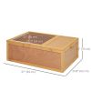 Wooden Tortoise Enclosure with Two Room Design, for Indoor Use, 37" x 25" x 13", Nature Wood