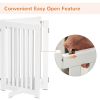 Free Standing Wooden Pet Gate Indoor Dog Barrier Foldable Step Over Doorway Fence Safety Gate with Open Door Z Shape 4 Panel