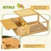 Wood Tortoise House for Lizards, Geckos, Indoor Outdoor Use, 35.8" x 23.8" x 12.6", Yellow
