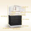 36" Bird Cage with Accessories, Handle, Mesh Cover, Tray, White