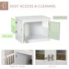 31" Dog Crate Furniture End Table with Three Doors for Small Dogs, White