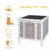Wooden Rabbit Hutch Bunny Cage Outdoor Cat House Guinea Pig Cage Duck Shelter, Indoor Outdoor Use, 20"x16.5"x17", Grey