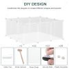 Small Animal Cage Plastic Chinchilla Cage 12 Panels for Bunny Chinchilla Guinea Pig, 18" x 14", White