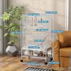 43" Bird Cage with Rolling Stand, Toys, for Budgies Canaries White