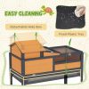 Tortoise Enclosure Tortoise House w/ Adjustable Lamp Holder, Storage Shelf, Removable Main House, Openable Lid, Yellow