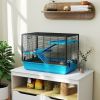 3-tier Hamster Cage, Guinea Pig Cage with Accessories Food Dish Water Bottle, Ramps, 31.5"x19"x 23", Light Blue