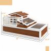 3-Room Tortoise Habitat House w/ Balcony & 2 Stories, 44" x 25.5" x 25", Coffee