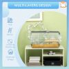 Small Animal Cage for Gerbil or Dwarf Hamster w/ Tubes, Exercise Wheel, Food Dish, Water Bottle, 23" x 13" x 12", Gray