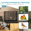 22" Bird Cage for Budgie Finches Canaries Love Birds with Wooden Stands, Slide-Out Tray, Handles, Food Containers, Black