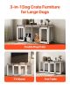 VEVOR Dog Crate Furniture 72 in Indoor Wooden Dog Kennel with Tray Heavy Duty