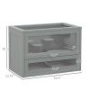 2-Level Hamster Cage with Openable Top, Door, Shelf, Ladder, Gray