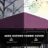 Welded Wire Outdoor Dog Kennel with 360° Rotating & 4 Levels Adjustable Bowls, Waterproof Cover, 7.9' x 4' x 6'