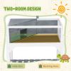 Wooden Tortoise Habitat with Storage Shelf, Tortoise Enclosure with Clear Windows, Openable Top, Lamp Holder, Gray