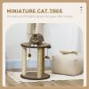 17" Cat Tree, Kitty Activity Centre with Hanging Toys, Cat Tower with Jute, Sisal, Seagrass Scratching Post, Brown