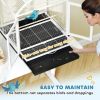 30 Inch Open Top Bird Cage with Removable Tray, Food Container for Medium Small Bird, Finches, Dark Grey