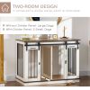 47in Dog Crate Furniture with Divider Panel, Wooden Dog Kennel TV Stand for Large Breeds, Pet House Side Table for 2 Small Breeds with 2 Rooms Design