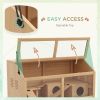 Rat Cage, Hamster Cage Wooden with Suspension Bridge, Ladders, Openable Top, Hut, Platform, for Gerbils Mice