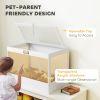 31.5"L Hamster Cage with Openable Top, Hut, Seesaw, Ladder for Dwarf Hamster, Gerbil, White