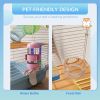 5 Tiers Hamster Cage Portable with Exercise Wheels Play Tube Water Bottle Dishes House Ladder for Gerbils, Light Blue
