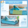3-Tier Large Toy-Filled Steel Small Animal Cage, Includes Exercise Wheel, Water Bottle, Food Dish, Light Blue