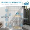39" Bird Cage for Budgie Finches Canaries Love Birds with Wooden Stands, Slide-Out Tray, Handles, Food Containers, White