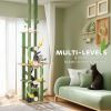 89"-100" Floor to Ceiling Cat Tree Cat Tower for Large Cats w/ Scratching Posts, Grooming Brush Post, Cat Condo, Green