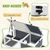 Tortoise House Wooden Tortoise Enclosure Indoor Outdoor with Adjustable Lamp Holder, Openable Lids, Pull-out Trays