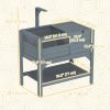 Wooden Tortoise House Habitat with Shelf, Light Support Frame, Tray for Indoor Use, 33" L x 20" W x 41" H