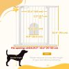 30"-41" Extra Wide Pet Gate Barrier with Small Door, 35"H Dog Gate with Safety Gate Barrier, Stair Pressure Fit, White