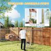 Outdoor Dog Run with Adjustable & Rotatable Bowls, Waterproof UV-Resistant Cover, Escape-Proof Lock, 19.7' x 7.5' x 7.5'