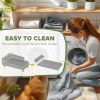 Dog Sofa Bed for Medium Dogs Cats with Cushion, Pillow, Removable and Washable Cover, Non-slip Foot Pads, Light Grey