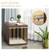 Furniture Style Dog Crate End Table with Removable Door Panel, Dog Crate Bed with Foam Cushion, Safety Lock, Indoor Use, for Small & Medium Dogs
