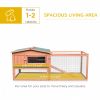 Rabbit Cage Outdoor, 62" Wooden Outdoor Rabbit Hutch, Small Animal Habitat with Detachable Run and Elevated Main House, Natural