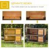 48" 2-Story Large Rabbit Hutch Bunny Cage Wooden Pet House Metal Frame with Individual Room, Ramp, No Leak Tray, Feeding Trough