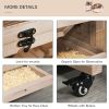 3-Tier Wooden Hamster Cage, Small Animals Hutch with Ladders, Natural