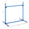 4 Piece Dog Agility Starter Kit with Adjustable Height Jump Bars, Included Carry Bag & Displacing Top Bar - Blue