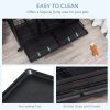 43" Heavy Duty Dog Crate with Removable Tray, Lockable Wheels and Double Door, for Large and Extra Large Dogs, Black
