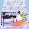 Two-Story Small Animal Cage Removable from Stand, Guinea Pig Cage, Hedgehog Cage, Chinchilla Cage, Ferret, with Shelf & Wheels, Pet Habitat