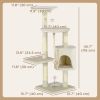 46" Scratching Cat Tree Multi Level Activity Center Kitty Condo Furniture Post Beige
