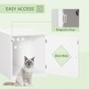 Cat Litter Box Enclosure End Table, Indoor Cat Washroom with Magnetic Door, Hidden Litter Box Nightstand with Large Tabletop, Easy Assembly, White