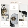 4 PCs 9.3" H Cat Wall Shelves, Pet Wall-mounted Climbing Shelf Set, Kitten Activity Centre with Condo, Cushion, Scratching Post, Jumping Platform