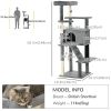 Cat Tree for Large Cats Adult, 58" Tall Cat Tree with Scratching Posts, Large Cat Tower for Indoor Cats with Bed, House, Toys, Grey